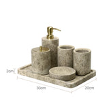MarmoraImperial Badaccessoires Set Naturmarmor – 7-teiliges Badezimmer Set | Exklusive Eleganz | Hochwertige Spa-Ausstattung