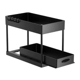 Küchen & Badezimmer Organizer Unter Spüle – Ausziehbares Regal mit Haken | Schrank Aufbewahrungssystem