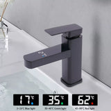 AquaTemp LED Waschtischarmatur Schwarz – Digitale Temperaturanzeige mit Einhebelmischer