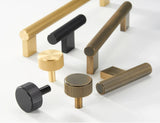 LINEORA T-Bar Möbelgriff Antik Messing – 128 mm | Massives Messing | Linearer Designgriff für Schrank & Schublade