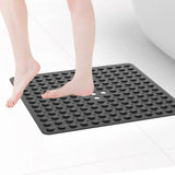 SecureFlow Antirutsch-Duschmatte 53x53 cm aus PVC – rutschfeste Sicherheitsmatte für Dusche und Badewanne | starke Saugnäpfe, Schnellentwässerung & hygienischer Komfort