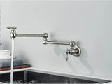Designer Wand Wasserhahn Küche Goldoptik – Kaltwasserarmatur | Schwenkbarer Hahn | Platzsparend & Elegant