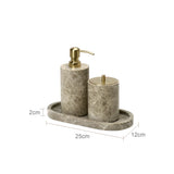 MARBELLA LUX Badezimmer-Set Naturmarmor – 7-teiliges Badaccessoire Set | Exklusive Spa-Optik | Zeitlose Eleganz
