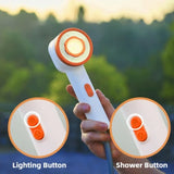 AquaLite Pro 2025 – Tragbare Outdoor-Dusche mit LED & Akku