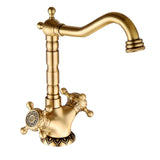 Ornamento Aurea Designarmatur – Elegante Einhebel-Waschtischarmatur mit kunstvoller Gravur in Antikmessing