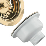 LumiDrain Premium Ablaufstopfen Gold – Edelstahl Spülbeckensieb Ø114 mm | Anti-Verstopfung | Passend für 83–90 mm Ablauf