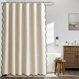 WAVELUX Duschvorhang mit Wellensaum – Wasserdichter Badvorhang aus Polyester | Schimmelhemmend | Elegantes Design