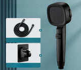 HydroPulse Pro Handbrause mit Hochdrucksystem – 3-Stufen Duschkopf quadratisch | Wassersparend | Ein-Tasten-Stopp-Funktion