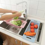 DryChef Spülbecken Organizer – Verstellbarer Abtropfkorb Küche | Auto Drainage Kunststoff | Obst Gemüse Waschkorb