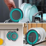 FlexiFlow Pro Faltbares Silikon-Abtropfsieb mit Edelstahlkern – Multifunktionaler Küchenkorb zum Waschen, Abgießen & Filtern | Platzsparender Siebkorb für Obst, Gemüse & Pasta