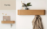 NordicHide SCANDORA Wandgarderobe mit Ablage – Klapphaken Garderobenleiste | Holzoptik & Metall | Platzsparende Flurlösungack Wandgarderobe mit Ablage & versteckten Haken