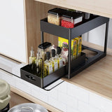 FlexiStore 2-stufiger Unterschrank-Organizer – Ausziehbares System mit Körben, Haken & Bechersystem