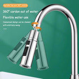 AquaSpin Pro 720° Küchenhahn-Aufsatz mit 3 Strahlarten – Drehbarer Wassersparer für Wasserhähne | Multifunktionaler Perlator mit Sprühfunktion | Flexibler Spültisch-Adapter für Küche & Bad