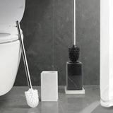 MarmoraLux WC-Bürstengarnitur – Toilettenbürstenhalter mit Keramik & Edelstahl | Edle Marmoroptik | Hygienisches Badaccessoire