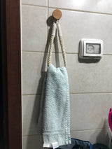 RopeStyle Handtuch- und Toilettenpapierhalter – Bohrfreie Wandhalterung im natürlichen Boho-Design