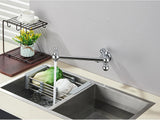 Designer Wand Wasserhahn Küche Goldoptik – Kaltwasserarmatur | Schwenkbarer Hahn | Platzsparend & Elegant