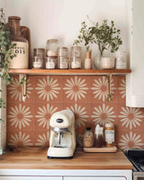 TerraMosaik Fliesenaufkleber selbstklebend – Boho Terrakotta Design für Wand & Boden | Wasserfest | Mediterranes Wohngefühl