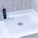 SecureFlow Antirutsch-Duschmatte 53x53 cm aus PVC – rutschfeste Sicherheitsmatte für Dusche und Badewanne | starke Saugnäpfe, Schnellentwässerung & hygienischer Komfort