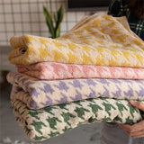 COTONIQUE Hahnentritt Gesichtstuch Baumwolle – Jacquard Handtuch | Saugstark & Hautfreundlich | Vintage Design