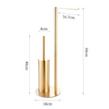 DUOVANTA WC-Standgarnitur Edelstahl – Bürstenhalter mit Papierrollenhalter | Freistehend & Bohrenfrei | Modernes Badset