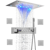 ThermoLux Einbau-Duscharmatur mit Temperaturanzeige – Thermostatmischer aus Messing | Konstante Wassertemperatur | Schwarzes Design