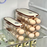 EiVorrat Rollregal für Eier – Mehrstufiger Eierhalter mit Automatischer Nachrollfunktion | Stapelbarer Kühlschrank-Organizer | Platzsparende Eieraufbewahrung