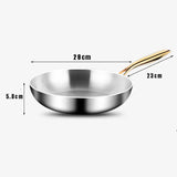 ChefSteel Pro 316 Edelstahl-Bratpfanne 28 cm für Induktion &amp; Gas | 7-Schicht Profi-Pfanne | langlebige Antihaft-Kochpfanne ohne Beschichtung