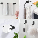 AquaMount Pro Selbstklebendes Badezimmer-Accessoire-Set aus Edelstahl – Wandhalterung ohne Bohren | Rostfrei | Gebürstetes Premium-Design