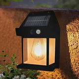 GartenGlanz Solar-Wandleuchte – Außenlampe mit Bewegungssensor | 3 Beleuchtungsarten & IP65 | LED-Gartenlicht mit Glühfadenoptik