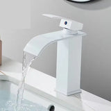 Aurevia Lavaboarmatur – Goldene Lavaboarmatur mit Wasserfallauslauf | Gebürstete Edelstahlarmatur | Einhebelmischer für Warm- und Kaltwasser