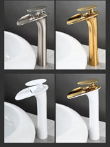 AquaSilva Wasserfall Waschtischarmatur Einhebelmischer – Weiße Mischbatterie | Sanfter Wasserfluss | Modernes Badezimmerdesign
