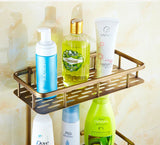 ImperialCorner Messing Eckregal – Antikes Wandregal für Dusche & Bad | Rostfrei | Platzsparender Seifen- & Shampoohalter