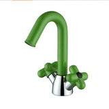 Rubino Chrom Waschtischarmatur mit Dreh-Auslauf – Zweigriffarmatur aus Messing | Präzise Temperaturregelung | Elegantes Farbdesign