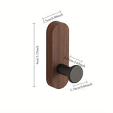 Walnora Holz Wandhaken Set – Selbstklebende Kleiderhaken aus Walnussholz | Bohrenfrei | Skandinavisches Design