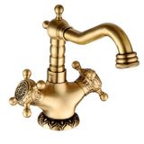 Ornamento Aurea Designarmatur – Elegante Einhebel-Waschtischarmatur mit kunstvoller Gravur in Antikmessing