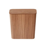 WoodClean Design Abfalleimer mit Pressdeckel – Rechteckiger Holz Mülleimer für Wohnzimmer & Büro | Geruchsdicht | Stilvolle Aufbewahrung