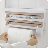 KüchenPro Wandorganizer 4-in-1 – Rollenhalter mit Folienschneider & Ablage | Selbstklebend | Platzsparende Küchenlösung
