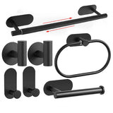 AquaMount Pro Selbstklebendes Badezimmer-Accessoire-Set aus Edelstahl – Wandhalterung ohne Bohren | Rostfrei | Gebürstetes Premium-Design