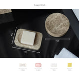 MARBELLA LUX Badezimmer-Set Naturmarmor – 7-teiliges Badaccessoire Set | Exklusive Spa-Optik | Zeitlose Eleganz