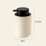 ZENORA Travertin Schaumseifenspender – Japandi Design Pumpflasche | Nachfüllbar & Minimalistisch | Für Bad & Gäste-WC