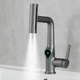 AquaTherm Wasserfall Waschtischarmatur mit Temperaturanzeige – Höhenverstellbare Badarmatur