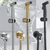 PureSpray Wand-Bidet-Dusche Schwarz – Edelstahl WC-Handbrause Set | Kaltwasser Shattaf | Hygienische Reinigungslösung