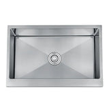 SteelCraft Quadrat Pro Edelstahl-Küchenspüle – Handgefertigte Einbau- & Unterbauspüle | Quadratisches Design | Flexible Lochvariante | Modern & Robust