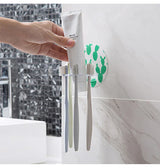 PureStick Wand-Organizer Badezimmer – Selbstklebender Zahnbürstenhalter aus PVC | Platzsparende Aufbewahrung | Hygienisch & Ohne Bohren
