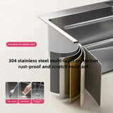 SteelPrime Pro Edelstahl-Küchenspülen-Set – Rechteckiges Einzelbecken | 3 mm Stärke | Mit Wasserhahn & Seifenspender | Komplettsystem für moderne Küchen