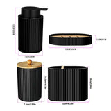 AquaNero Design Badaccessoire-Set 4-teilig – Schwarze Badezimmerausstattung aus Kunststoff | Modernes Ordnungs-System | Pflegeleicht & Stilvoll