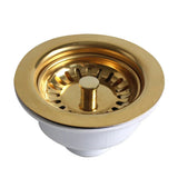 LumiDrain Premium Ablaufstopfen Gold – Edelstahl Spülbeckensieb Ø114 mm | Anti-Verstopfung | Passend für 83–90 mm Ablauf