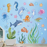 OceanDream Premium Meerestiere Wandtattoos Kinderzimmer & Bad PVC – Selbstklebende Unterwasser Wandaufkleber mit Delfin, Schildkröte & Fisch | Kreative Kinder Wanddeko rückstandslos entfernbar | Fantasievolle Raumgestaltung
