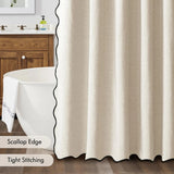 WAVELUX Duschvorhang mit Wellensaum – Wasserdichter Badvorhang aus Polyester | Schimmelhemmend | Elegantes Design