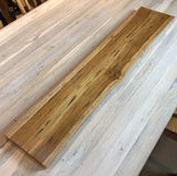 WoodLine Naturkante Wandregal aus Massivholz – Schwebendes Holzboard mit Baumkante | Rustikales Design | Unsichtbare Befestigung